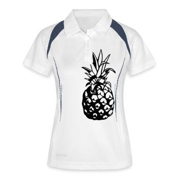 ananas - Frauen Polo atmungsaktiv - Weiß/Navy - Vorne