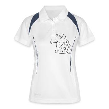 Einhorn - Frauen Polo atmungsaktiv - Weiß/Navy - Vorne