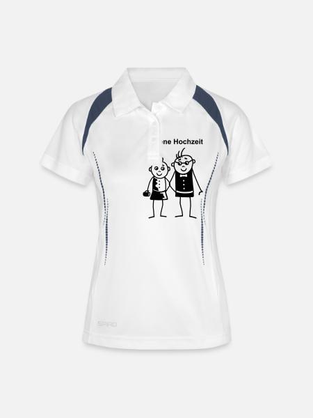 Mariage d'or - Polo respirant Femme - blanc/marine