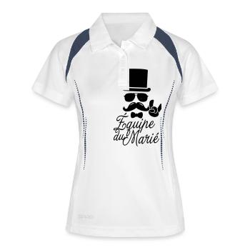 vintage hipster mustache crew groom evening - Women's Polo breathable - white/navy - Front