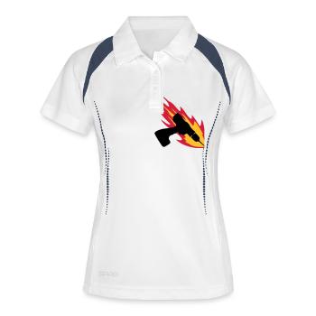 Cordless Drill On Fire - Women's Polo breathable - white/navy - Front