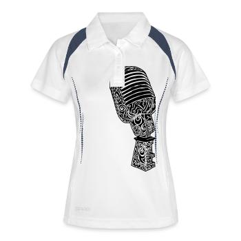 Tribal Old Microphone scolaire - Polo respirant Femme - blanc/marine - Devant