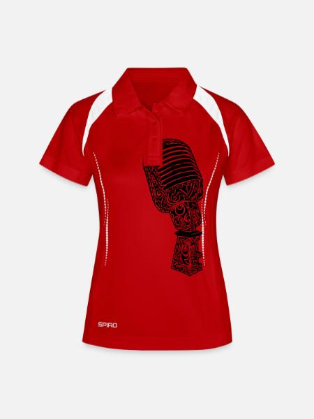 Tribal Old Microphone scolaire - Polo respirant Femme - blanc/marine