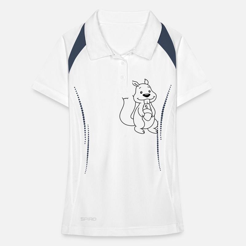 Nuss Comic Eichhörnchen Frauen Polo atmungsaktiv