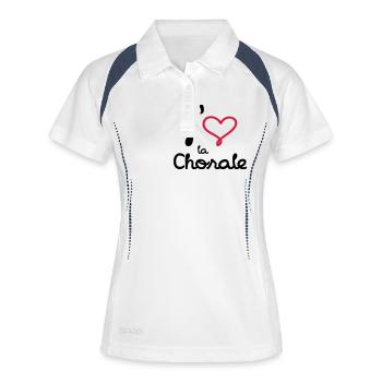 J'aime la Chorale - Frauen Polo atmungsaktiv - Weiß/Navy - Vorne