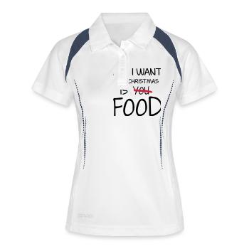 Food - Women's Polo breathable - white/navy - Front