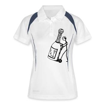 Kellner Studentenjob - Frauen Polo atmungsaktiv - Weiß/Navy - Vorne