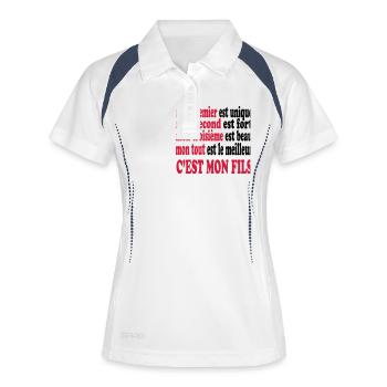 Mon fils est beau - Women's Polo breathable - white/navy - Front