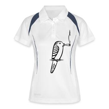 wellenstittich joint kiffen - Frauen Polo atmungsaktiv - Weiß/Navy - Vorne