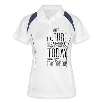 Your Future Is Created By What You Do Today - Women's Polo breathable - white/navy - Front