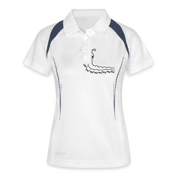 small baby child worm crawling snail crawling cate - Women's Polo breathable - white/navy - Front