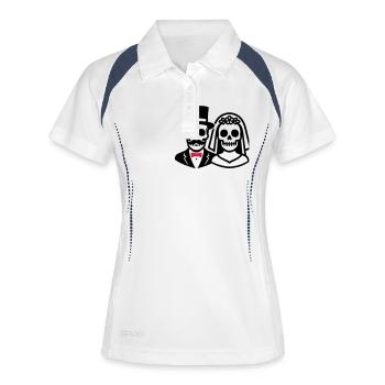 Wedding Skeleton Bride Groom Couple - Women's Polo breathable - white/navy - Front