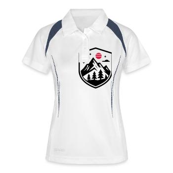 Berge Natur Outdoor - Frauen Polo atmungsaktiv - Weiß/Navy - Vorne