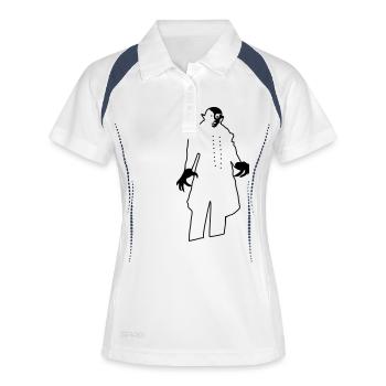 Vampir - Frauen Polo atmungsaktiv - Weiß/Navy - Vorne