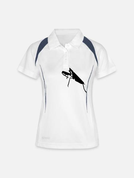 mante_religieuse - Polo respirant Femme - blanc/marine