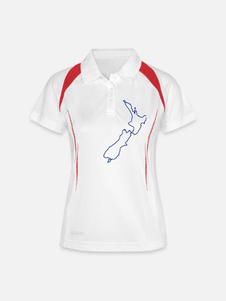Nouvelle-Zélande - Polo respirant Femme - blanc/marine