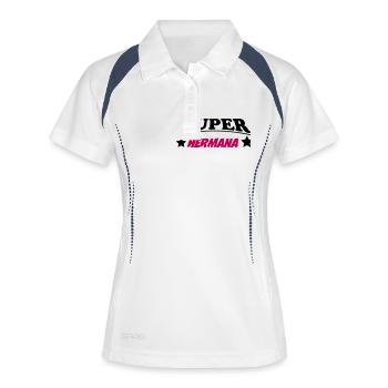 FRERE SOEUR BRUDER SCHWESTER HERMANA - Frauen Polo atmungsaktiv - Weiß/Navy - Vorne