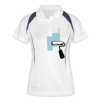 Rouleau de peinture - Polo respirant Femme - blanc/marine - Devant
