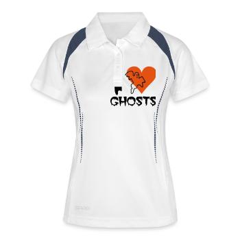 Halloween - Geist - Frauen Polo atmungsaktiv - Weiß/Navy - Vorne