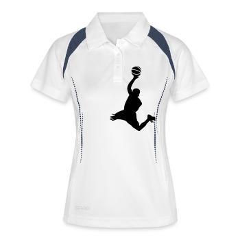 Basketball # 3 - Polo respirant Femme - blanc/marine - Devant