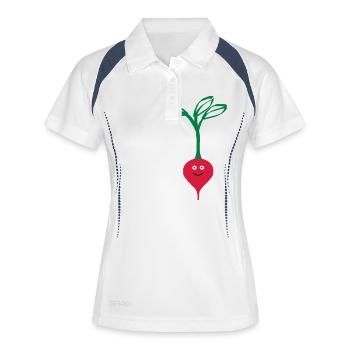 Radis - Polo respirant Femme - blanc/marine - Devant