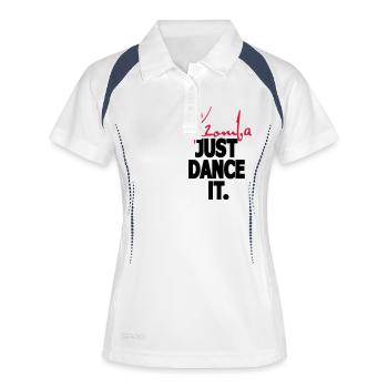 Kizomba. Just Dance It. - Chemise de danse Kizomba - Polo respirant Femme - blanc/marine - Devant