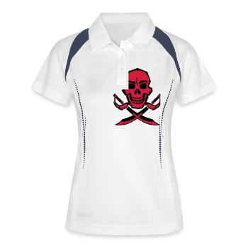 saber head death skull crosses 1 - Women's Polo breathable - white/navy - Front