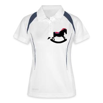 Cheval à bascule - Polo respirant Femme - blanc/marine - Devant