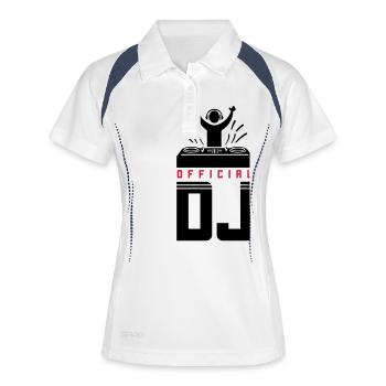 DJ Spruch Platines vinyles - Polo respirant Femme - blanc/marine - Devant