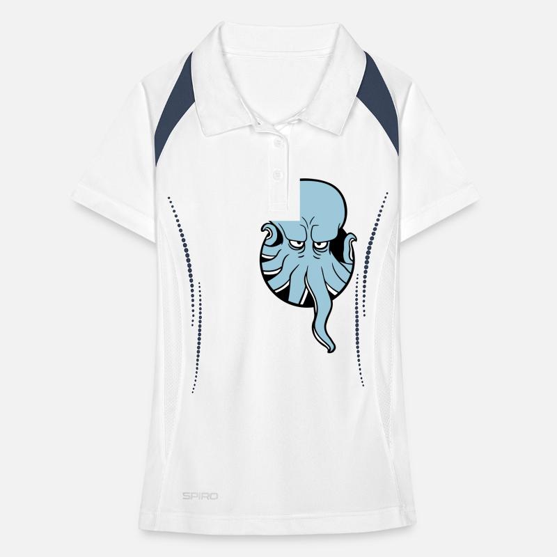 Octopus Hole Tentacle Annoyed Show Evil Eye Women's Polo breathable