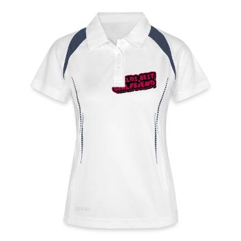 Worlds best Girlfriend Comic Cartoon - Frauen Polo atmungsaktiv - Weiß/Navy - Vorne