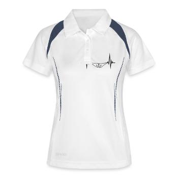 Puls Herzschlag 2 Bro Fist Fäuste Freunde Team - Frauen Polo atmungsaktiv - Weiß/Navy - Vorne