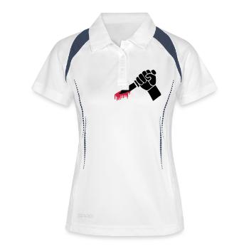 Couteau sanglant - Polo respirant Femme - blanc/marine - Devant