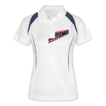 warning official teenage quote - Women's Polo breathable - white/navy - Front