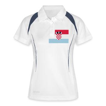 Croatie - drapeau - Polo respirant Femme - blanc/marine - Devant