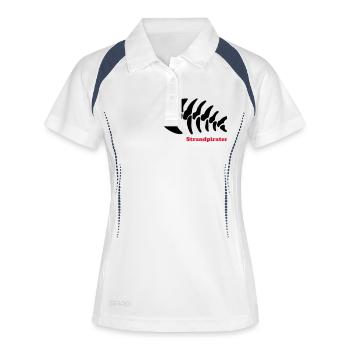 pêche pirates de plage de pirate - Polo respirant Femme - blanc/marine - Devant