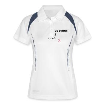 Are You Drunk? Yes No - Frauen Polo atmungsaktiv - Weiß/Navy - Vorne