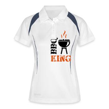 BBQ King - Polo respirant Femme - blanc/marine - Devant