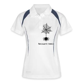 Spinne Netz Netzwerk Nerd Admin Administrator - Frauen Polo atmungsaktiv - Weiß/Navy - Vorne