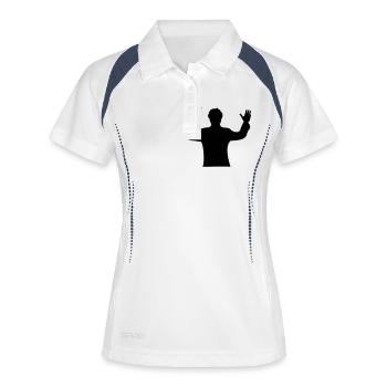 music maestro - Polo respirant Femme - blanc/marine - Devant