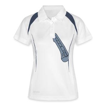 CUTTER Teppichmesser 2 - Frauen Polo atmungsaktiv - Weiß/Navy - Vorne