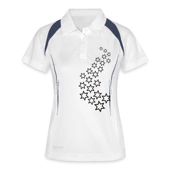Étoiles - Noël - Polo respirant Femme - blanc/marine - Devant
