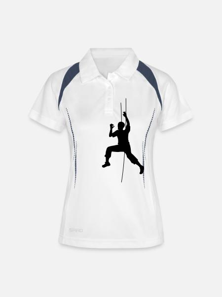 alpinisme escalade montagnes sport hobby freize - Polo respirant Femme - blanc/marine