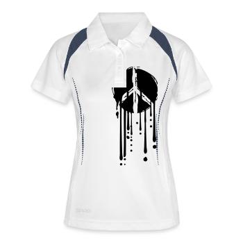 graffiti drops peace circle round symbol peace l - Women's Polo breathable - white/navy - Front