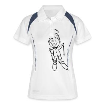 Plaisirs d'hiver vacances ski sport - Polo respirant Femme - blanc/marine - Devant