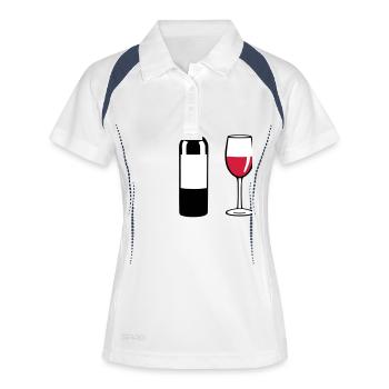 Wine Bottle - Polo respirant Femme - blanc/marine - Devant