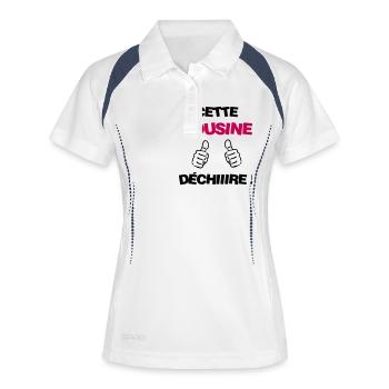 Oncle / Tante / Cousin / Cousine - Polo respirant Femme - blanc/marine - Devant