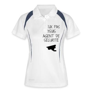 Sécurité / Vigile / Surveiller / Security - Polo respirant Femme - blanc/marine - Devant