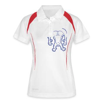 Costume d’Halloween sans tête de corps de gorille drôle - Polo respirant Femme - blanc/marine - Devant