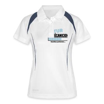 futur mécanicien - Polo respirant Femme - blanc/marine - Devant